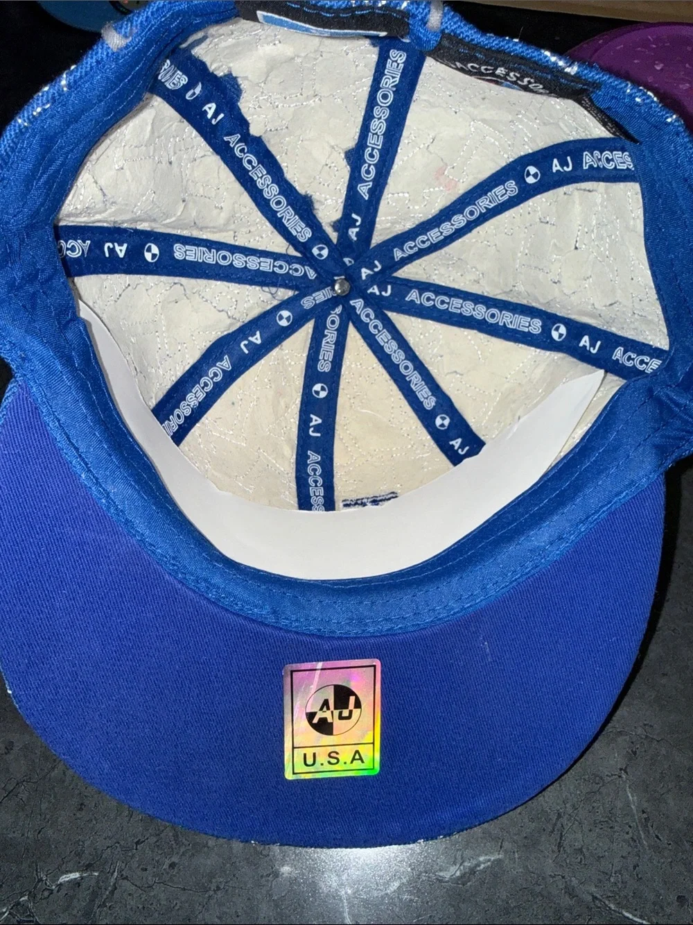 LA Embroidered Kids Snapback Hat - Blue